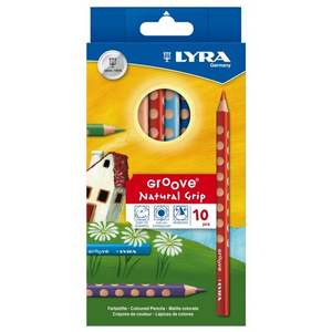 Színes ceruza 10 Lyra Groove vastag háromszögletű lakkozott 3811100