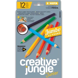 Színes ceruza 12-es jumbo Kreatív jungle szögletű vastag háromszögletű