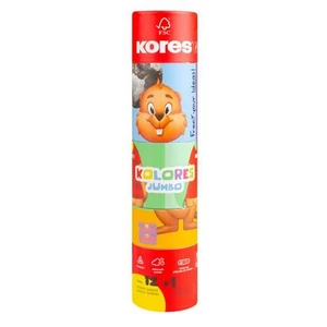 Színes ceruza 12-es Kores Háromszögletű, Jumbo, 1 Hegyezővel Kolores Twist