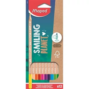 Színes ceruza 12-es Maped Háromszögletű, Fsc, Smiling Planet IMA831800