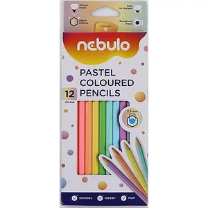 Színes ceruza 12 Nebulo hatszögletű 12 pasztell színű Írószerek NEBULO NSZC-H-12-PSZ