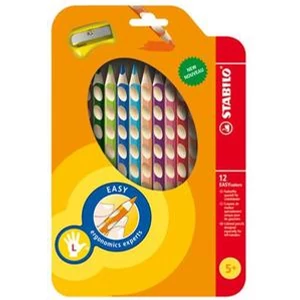 Színes ceruza 12 Stabilo EasyColours háromszög balkezes 12színű Írószerek STABILO 331/12