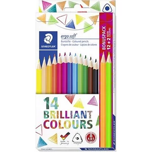 Színes ceruza 14 Staedtler háromszögletű ajándék 2 db színes ceruzá Színes ceruzák