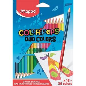 Színes ceruza 18 Maped Color'Peps Duo/kétvégű háromszögű 36szín Írószerek MAPED 829601