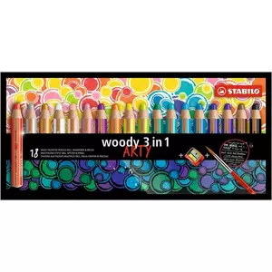 Színes ceruza 18 Stabilo Woody Arty 3in1 vastag kerek 18színű Írószerek STABILO 880/18-1-20