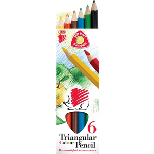Színes ceruza 6 ICO Süni háromszögletű vastag iskolaszer- tanszer