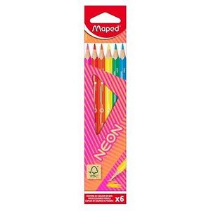 Színes ceruza 6 Maped háromszögletű "Neon",