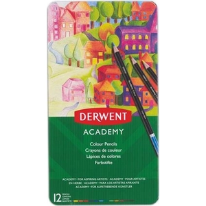 Színes ceruza 12 Derwent Academy fémdobozos kerek, 12színű Írószerek DERWENT 2301937