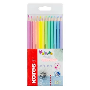 Színes ceruza készlet Kores háromszögletű, Kolores Pastel 12 pasztell szín