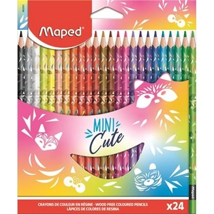 Színes ceruza készlet Maped háromszögletű, Mini Cute 24 különböző szín