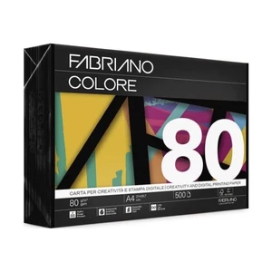 Színes másolópapír Fabriano C. Nero A/4 80g élénk fekete 500ív/csom