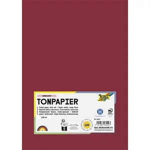 Színes papír A4 130 g 100 lap FOLIA sötétvörös