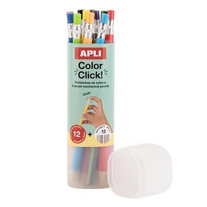 Színes töltőceruza készlet ceruzatartóban APLI "Color Click" 12 különböző szín
