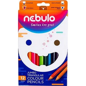 Színes ceruza 12 Nebulo háromszögletű 12színű Jumbo/vastag Írószerek NEBULO JSZC-TR-12