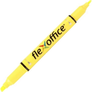 Szövegkiemelő Flexoffice HL01' 1,0/4, 0 mm kétvégű sárga Írószerek FLEXOFFICE FO-HL01Y
