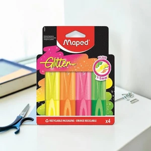 Szövegkiemelő készlet 1-5 mm MAPED "Glitter Fluo Peps" vegyes fluoreszkáló színek