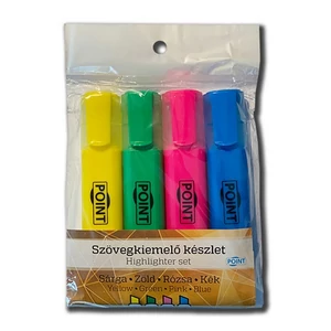 Szövegkiemelő készlet 4-es Point, sárga,zöld,kék,rózsaszín ten