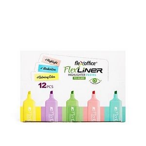 Szövegkiemelő készlet Flexoffi 1-5 mm,Flexliner, vegyes pasztell színek