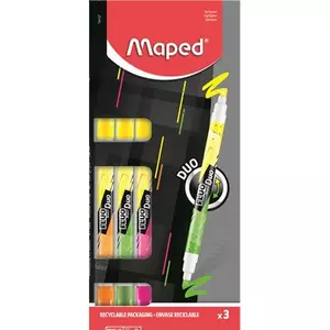 Szövegkiemelő készlet Maped 1-5 mm, kétvégű, Fluo Peps Duo vegyes színek