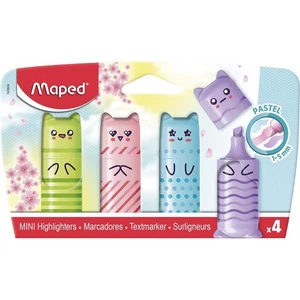 Szövegkiemelő készlet Maped 1-5mm, Mini Pastel 4 különböző pasztell szín