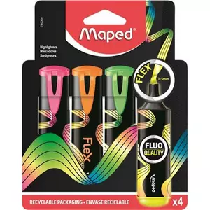 Szövegkiemelő készlet Maped 1-5 mm,Fluo Peps Flex, 4 különböző szín 