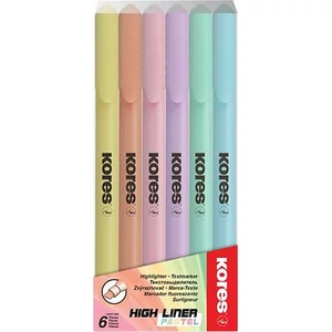 Szövegkiemelő Kores 0,5-5mm 6színű pasztell készlet Írószerek KORES 36246