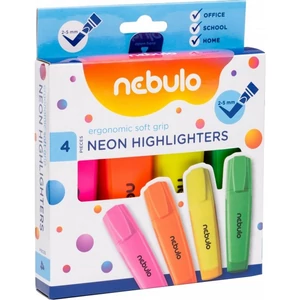 Szövegkiemelő Nebulo 4 neon színű készlet Írószer  NEBULO SZK-4-NE