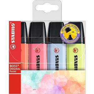 Szövegkiemelő Stabilo BOSS original pasztell 2-5mm 4színű Írószerek STABILO 70/4-3