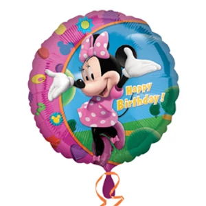 Partylufi 17"-43cm Minnie Mouse - Happy Birthday Fólia Léggömb+hélium