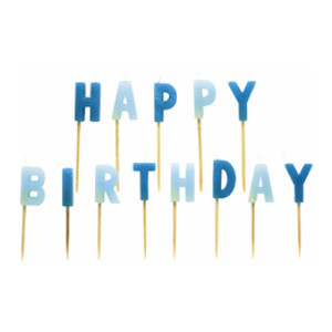 Party gyertya szülinapi kék Happy Birthday Reitmüller R551801