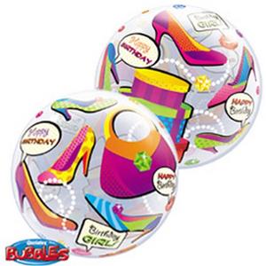 Party Lufi szülinapi 22"-56cm Birthday Girl Shopping Spree fólia lufi +hélium