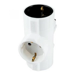 T elosztó álló 3 földelt aljzat HOME fehér