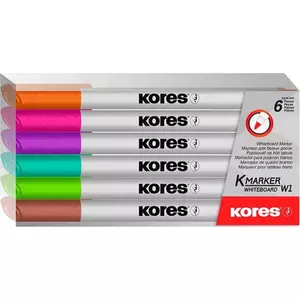 Tábla- flipchart marker Kores K-Marker 1-3mm kerek hegyű 6színű szett Írószerek KORES 22846