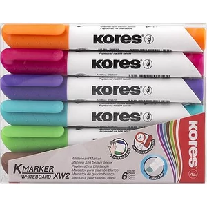 Tábla- flipchart marker Kores K-Marker 1-3mm vágott hegyű 6színű szett Írószerek KORES 20803