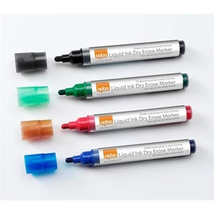 Tábla- flipchart marker Nobo 1-3mm kerek hegyű 4színű szett Írószerek NOBO 1902408