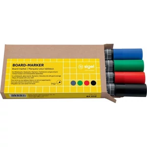 Táblamarker készlet Sigel 2-3 mm, kúpos, 4 különböző szín