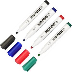 Tábla- flipchart marker Kores K-Marker 1-3mm kerek hegyű 4színű szett Írószerek KORES 20843