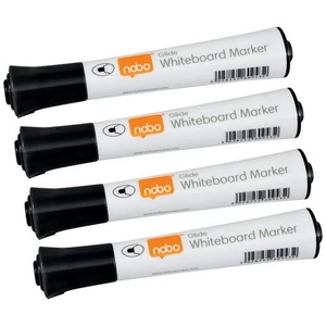 Táblamarker Nobo kúpos hegyű, 2mm, 10 db Glide, fekete