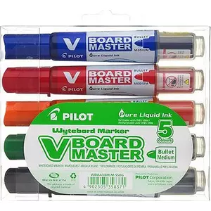 Táblamarker patronos Pilot V-Board Maste 2, 3mm kerek hegyű 5színű Írószerek PILOT WBMA-VBM-M-S5