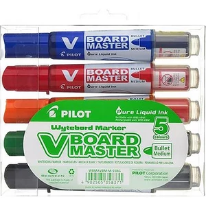 Táblamarker patronos Pilot V-Board Maste 2, 3mm kerek hegyű 5színű Írószerek PILOT WBMA-VBM-M-S5