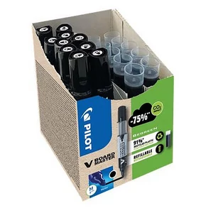 Táblamarker Pilot 2,3mm, kúpos, V-Board Master, Bonus Pack fekete + betét