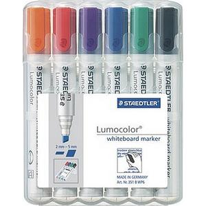 Táblamarker Staedtler Lumocolor 351B 2-5mm vágott hegyű 6színű Írószerek STAEDTLER 351 B WP6