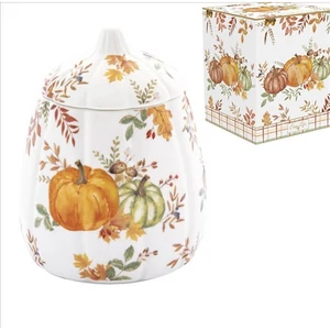 Tál porcelán 11x15cm, fedővel, tökformájú, Harvest Porcelántál