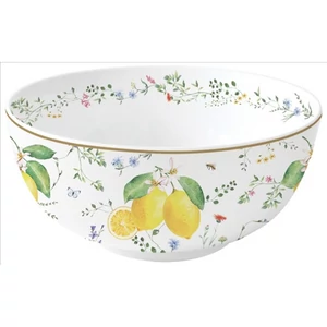 Tál porcelán 23cm, Fleurs et Citrons - citrom Porcelántál