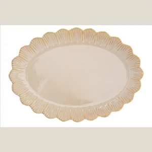 Tál porcelán 36x26cm, Fleuri terracotta Porcelántál