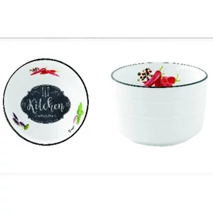 Tál Porcelán 9cm, Kitchen Basics Porcelántál fedővel