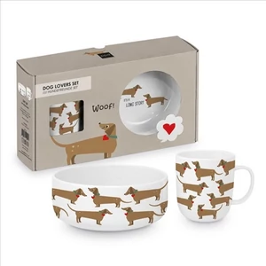 Tál porcelán + bögre 0ml 4dl ajándékszett, Long dobozban,