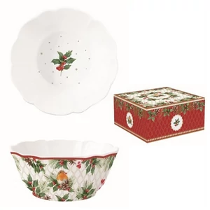 Tál Porcelán karácsonyi 23x9,5cm, Christmas Berries dobozban