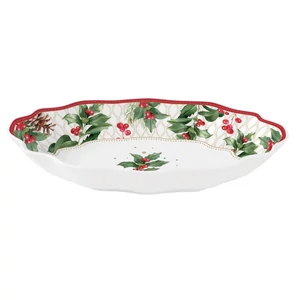 Tál Porcelán karácsonyi 24,5x17x4,5cm, dobozbanChristmas Berries kézzel festett