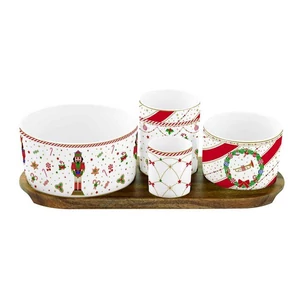 Kínálótálka szett Porcelán 4db-os(11,5/8/6,5/4,5cm)29x13cm dobozban Nutcracker Twist
